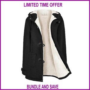 Sherpa Lined Winter Coat Fleece Jacket Zip Up Hoodie Warm Sweatshirt